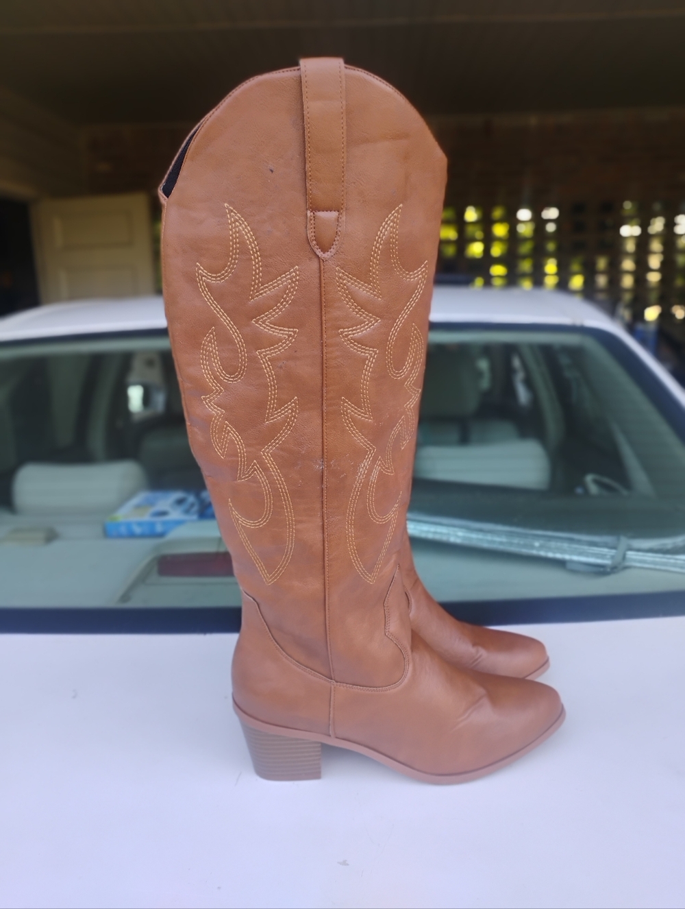 Brand NEW Stitched Brown Cowboy Boots